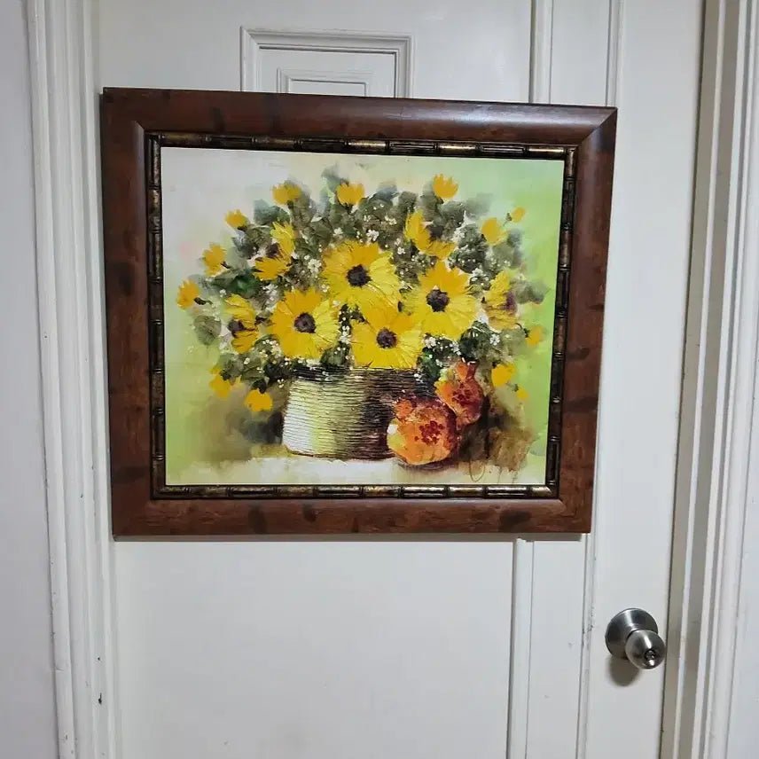 [BUNJANG] Oil Painting Framed Artwork - Sunflower / 꽃 그림 유화 액자