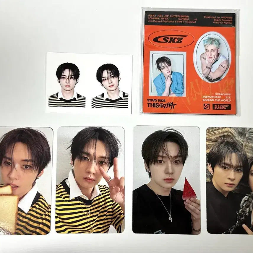 [BUNJANG] Stray Kids This&amp;That Leebit Photocard, Photocard, Magnet Bundle Set / StrayKids 스트레이키즈 스키즈 This&amp;That 디스앤댓 리노 포카 + 증사 + 마그넷 일괄 이민호