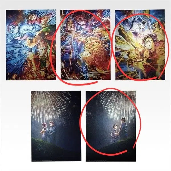 [BUNJANG] Demon Slayer Ichiban Kuji E Prize Metallic Visual Sheet Set (3 Types, Sealed) / (미개봉/일괄) 귀멸의 칼날 제일복권 이치방쿠지 E상 메탈릭 비주얼 시트 3종 일괄
