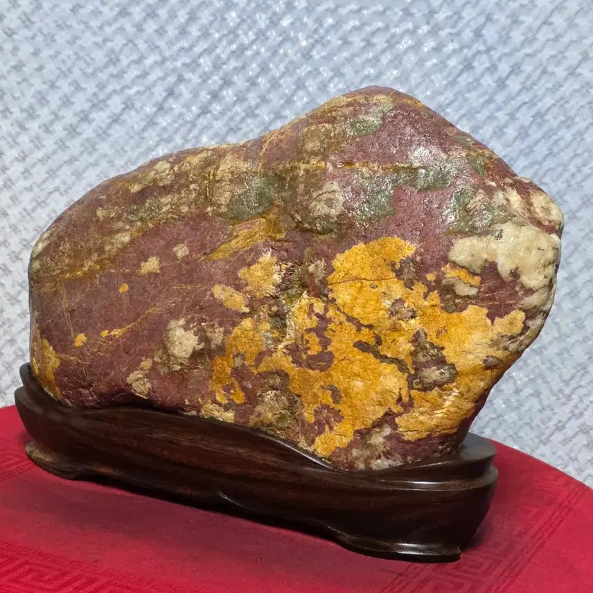 [BUNJANG] Namhangang Yellow Color Mountain Landscape Pattern Stone / 남한강 / 황칼라 산경 문양석