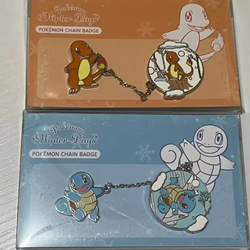 [BUNJANG] Pokemon Store Chain Badge Squirtle &amp; Charmander Bundle Set / 포켓몬 스토어 체인 뱃지 꼬부기 파이리 일괄