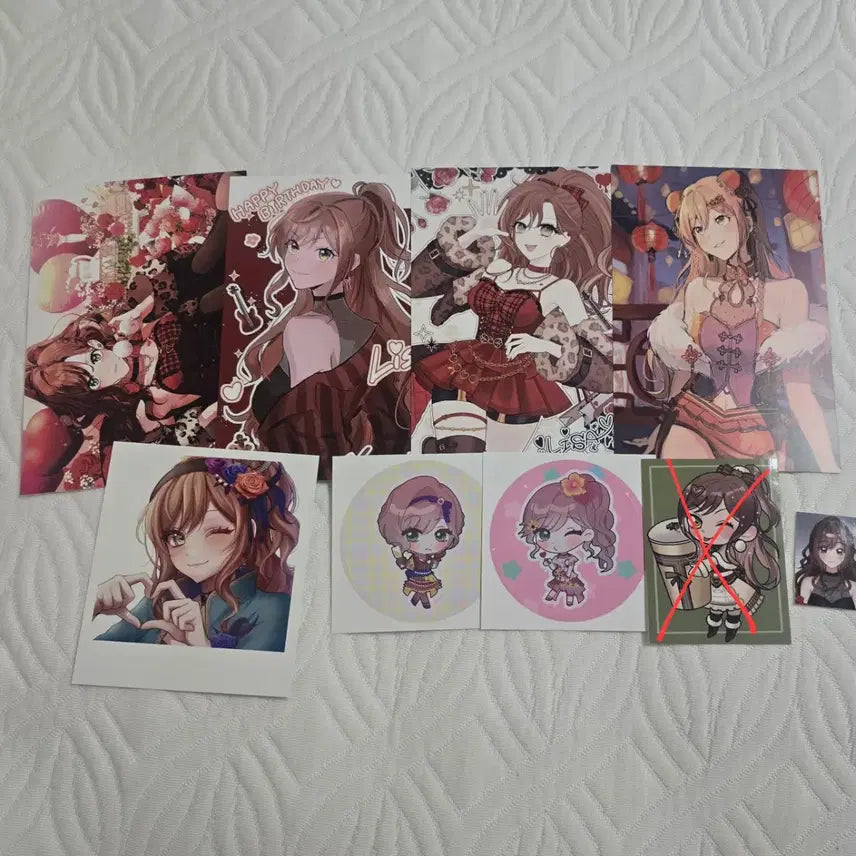 [BUNJANG] BanG Dream! Rinko Idol Birthday Cafe Pre-order Benefit Paper Postcard, ID Photo, Polaroid, Sticker / 뱅드림 리사 생일 카페 전프레 특전 지류 엽서 증사 폴라 스티커