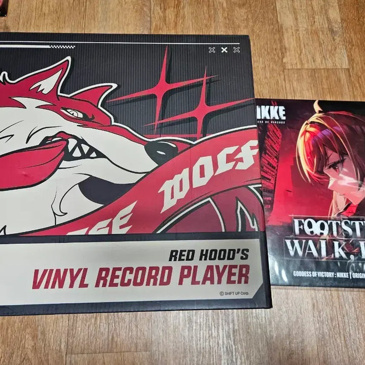 [BUNJANG] Nikke Hooded Record Player (Turntable) + LP Vinyl / 니케 레드후드 레코드 플레이어(턴테이블)+LP판 바이닐