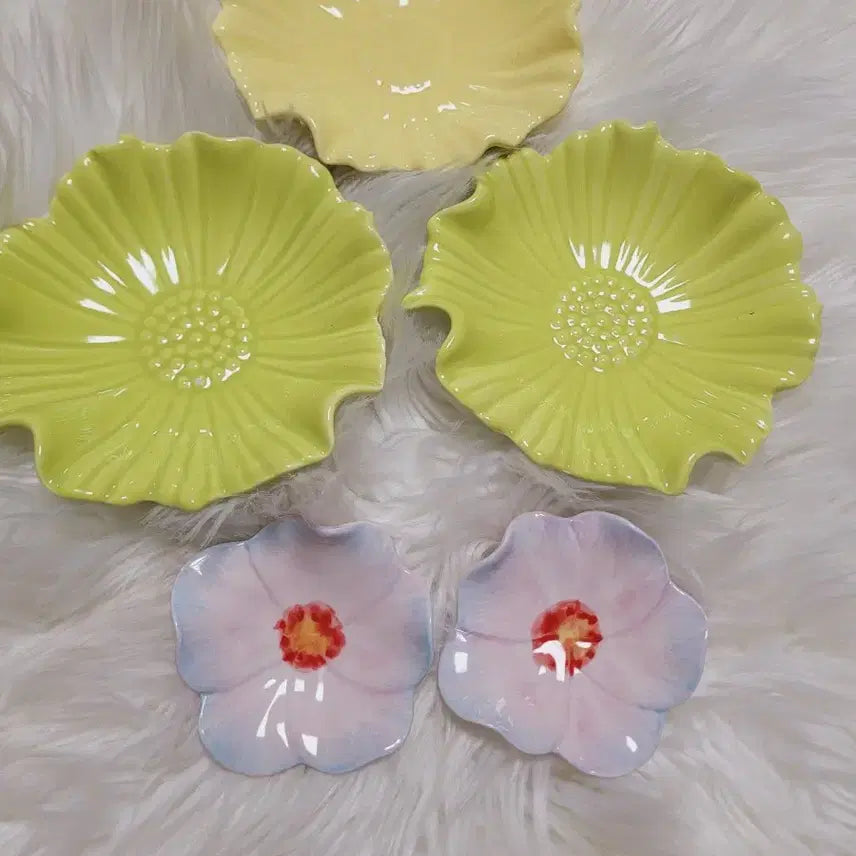 [BUNJANG] Imported Flower Shaped Plate Set / 수입플라워 모양 접시 세트
