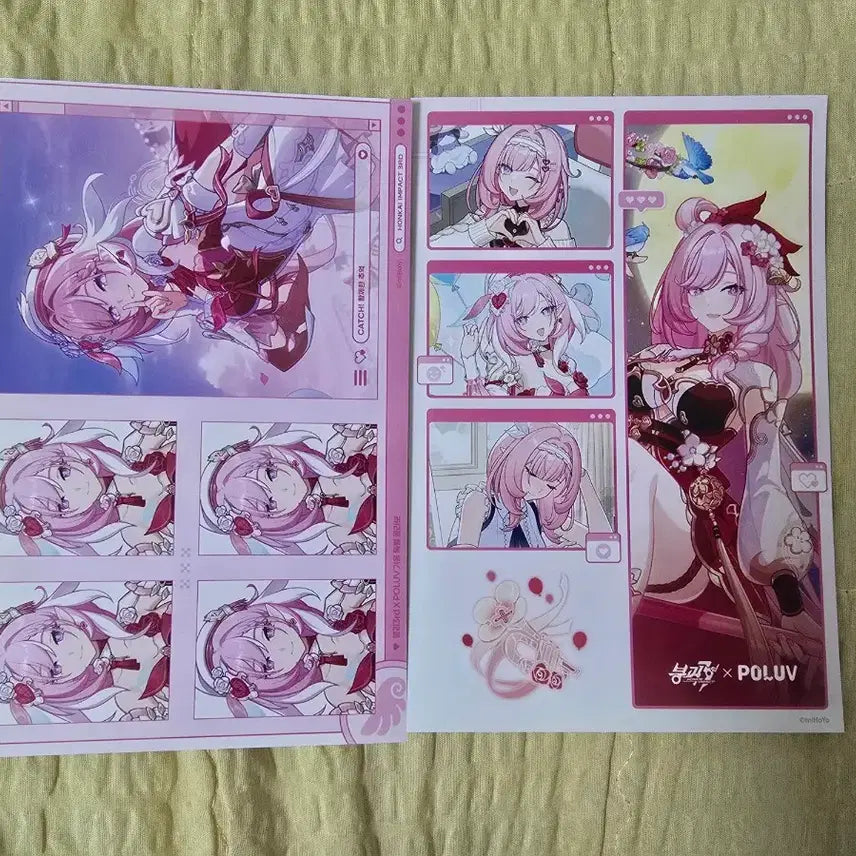[BUNJANG] Honkai Impact 3rd Elysia Daiso Collaboration Postcard Sticker Set / 붕괴3rd 엘리시아 다이소 콜라보 엽서 스티커