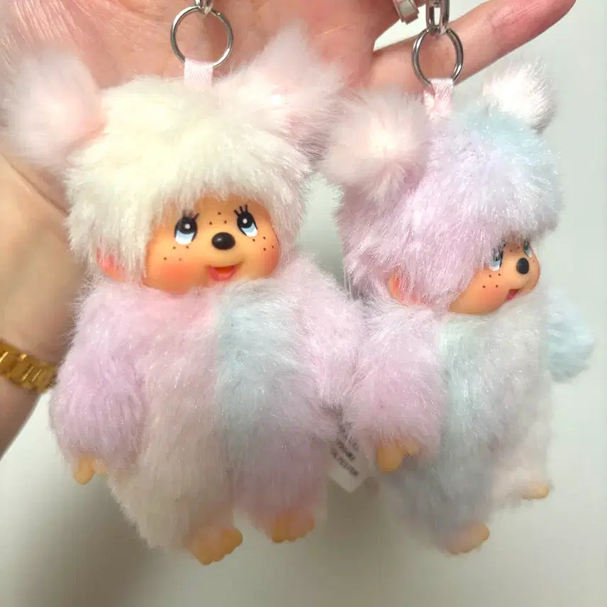 [BUNJANG] Monchhichi Tie-Dye Keyring Doll Set / 몬치치 타이다이 키링 인형 두개 세트