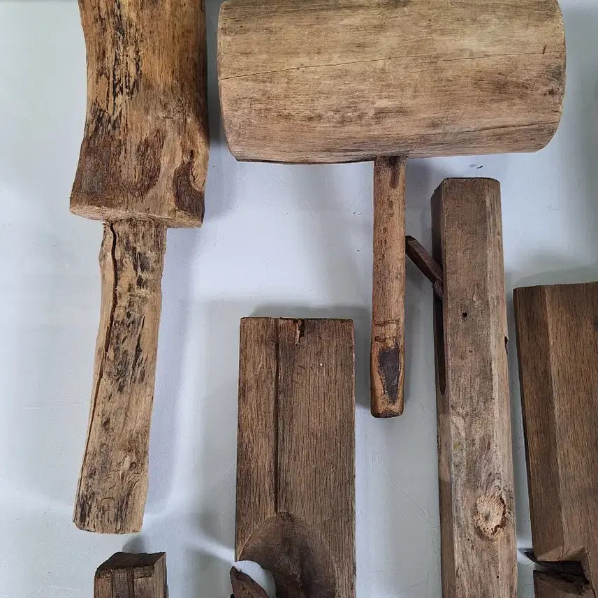 [BUNJANG] Woodworking Tools Set - Specialty Planes and Wooden Mallets (12-Piece) / 취미 수집 목수 목공 연장 특수 대패 나무망치 12점