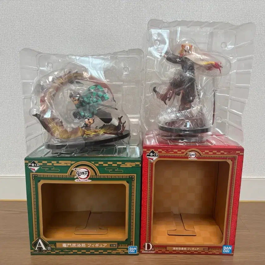 [BUNJANG] Demon Slayer Tanjiro &amp; Rengoku Figures Bundle Set / (개봉품)귀멸의칼날 제일복권 A상 탄지로, D상 렌고쿠 피규어 일괄 판매합니다!