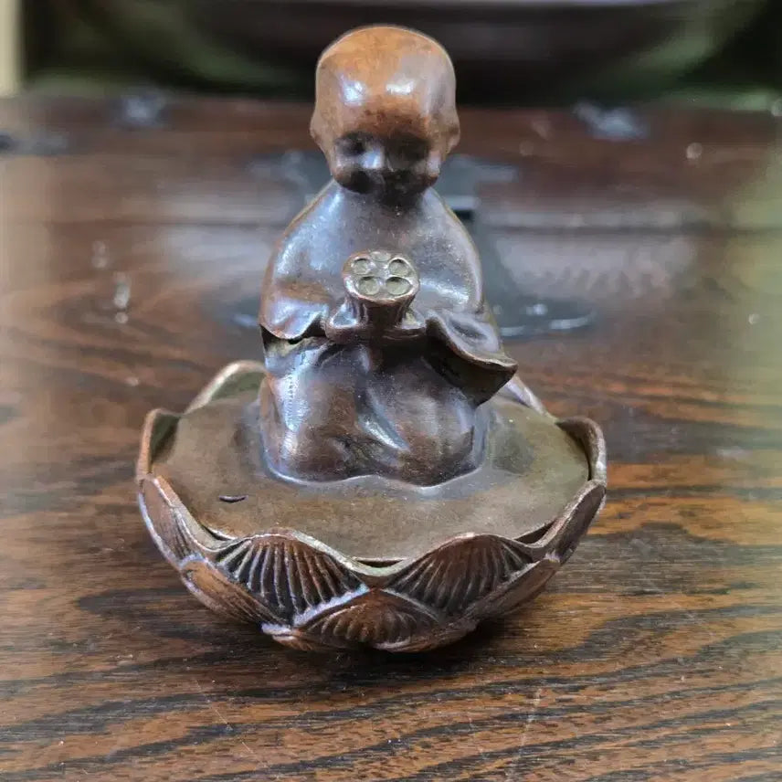 [BUNJANG] Boy Monk Lotus Incense Burner / 동자승 연꽃 향로