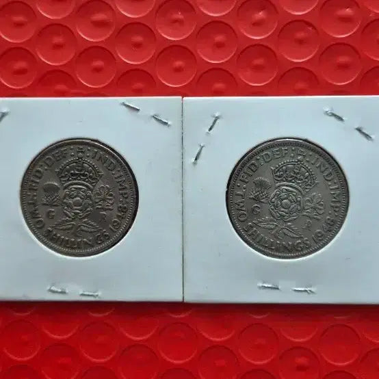 [BUNJANG] United Kingdom 1948 George VI 2 Shillings Coin (2 pcs) / 영국 1948년 조지6세 2씰링주화2장