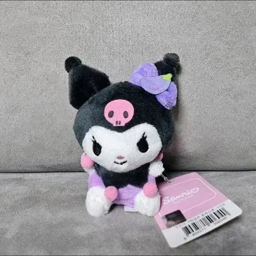 [BUNJANG] Sanrio Kuromi Garden Bag Charm 8cm Keyring Plush / 정품 산리오 쿠로미 가든 가방걸이 8cm 키링 인형