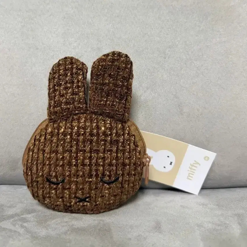 [BUNJANG] Miffy Melanie Tweed Coin Pouch Keychain Doll / 정품 미피 멜라니 트위드 동전지갑 키링 인형