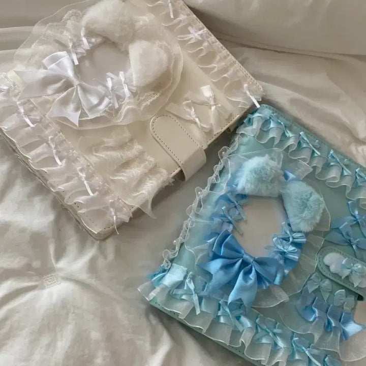 [BUNJANG] Handmade Macaron Binder with Lace Top Loader and Inserts / 마카롱 바인더 판매 수제 레이스 탑꾸 속지 바인더대지 포함