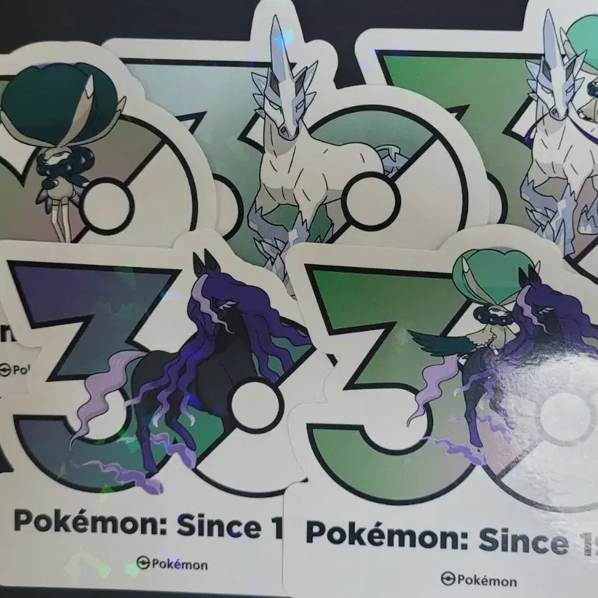 [BUNJANG] Pokemon 30th Anniversary Sticker Set: Calyrex (Shadow Rider &amp; Ice Rider) / 포켓몬 30주년 로고 스티커 버드렉스, 레이스포스, 블리자포스(흑마+백마)