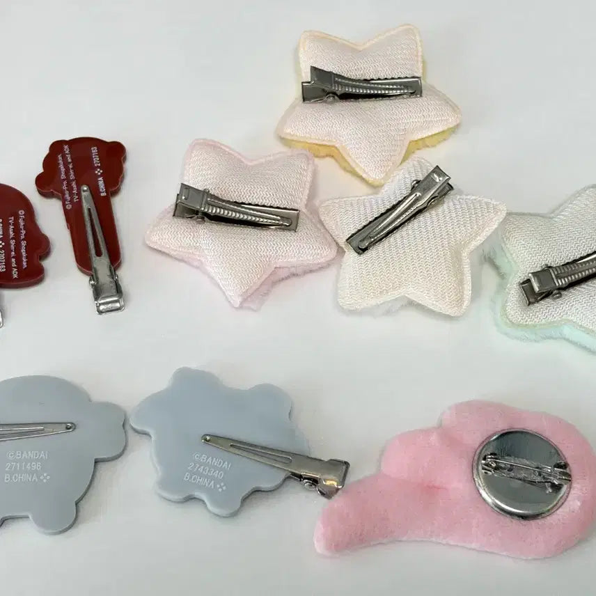 [BUNJANG] Tamagotchi Doraemon Star Pin Hair Clip Gacha Bundle Set / 일본 삔 헤어핀 가챠 다마고치 도라에몽 별핀 일괄 판매