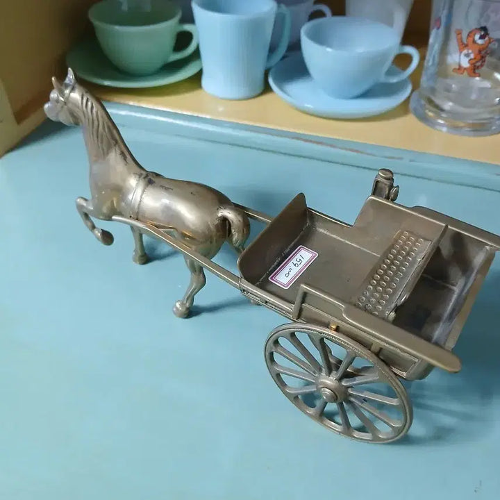 [BUNJANG] Italian Bronze Antique Horse Carriage / made in Italy