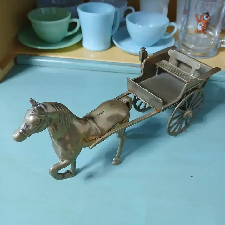[BUNJANG] Italian Bronze Antique Horse Carriage / made in Italy