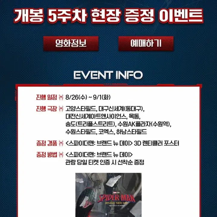 [BUNJANG] Spider-Man: Brand New Day Lenticular Poster / 스파이더맨 브랜뉴데이 5주차 렌티큘러 포스터