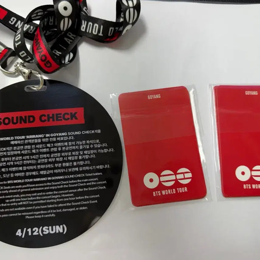 [BUNJANG] Arirang Cat Concert Sound Check Necklace &amp; ARMY Membership Photocard Bundle Set / 아리랑 고양 콘서트 사첵목걸이 아미멤버십포카