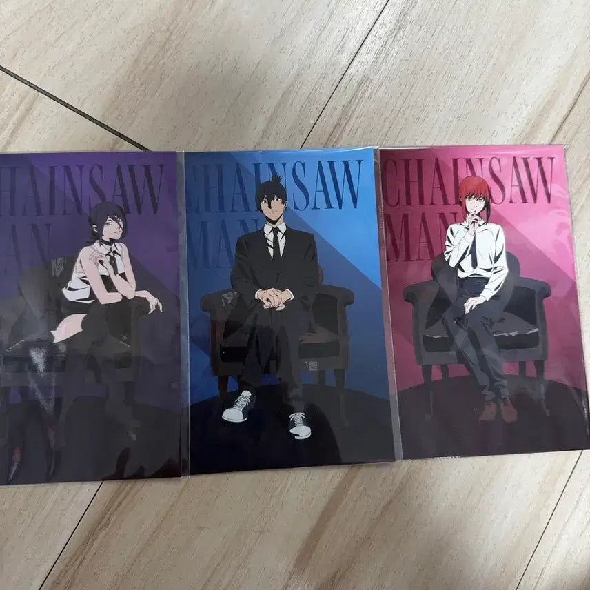 [BUNJANG] Chainsaw Man Illustration Postcard Set (3 Types) / 체인소맨 일러스트 엽서 3종 세트
