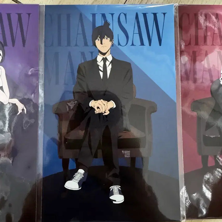 [BUNJANG] Chainsaw Man Illustration Postcard Set (3 Types) / 체인소맨 일러스트 엽서 3종 세트