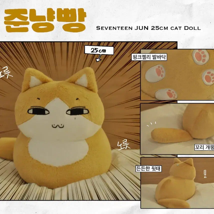 [BUNJANG] SEVENTEEN Jun "Junnyangppang" 25cm Cat Plush Doll / 세븐틴 준 문준휘 준휘 인형 준냥빵 25cm 고양이 인형