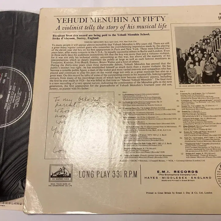 [BUNJANG] Yehudi Menuhin 50th Birthday Celebration Compilation LP / 수입음반) 예후디 메뉴인 50년 탄생 기념음반  LP