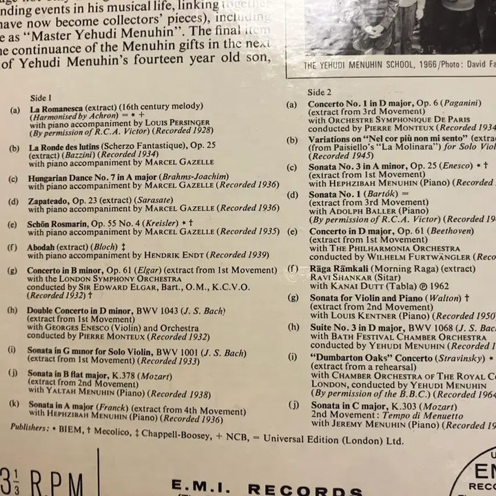 [BUNJANG] Yehudi Menuhin 50th Birthday Celebration Compilation LP / 수입음반) 예후디 메뉴인 50년 탄생 기념음반  LP