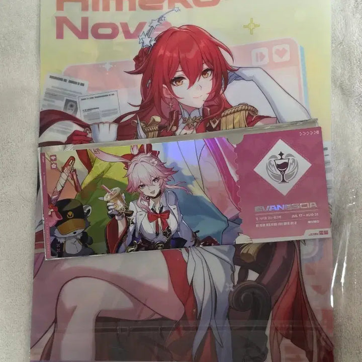 [BUNJANG] Honkai: Star Rail Exhibition Exclusive Ticket (Evanece) &amp; Silver Wolf &amp; Himeko L-shaped Clear File Bundle Set / 스타레일 전시회 특전 티켓 에바네시아, 은랑&amp;히메코 L자 클리어 화일 일괄