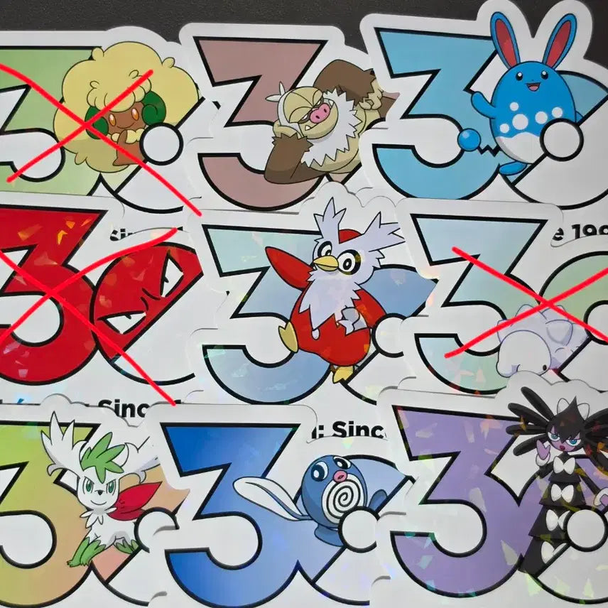 [BUNJANG] Pokemon 30th Anniversary Stickers / 포켓몬스터 30주년 스티커