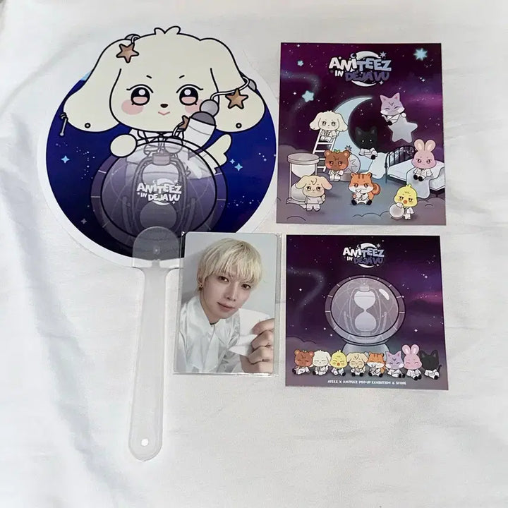 [BUNJANG] ATEEZ Aniteez Pop-up Yeosang Lucky Draw Bundle Set / 에이티즈 애니티즈 팝업 여상 헷몽이 특전 일괄 (입장포카,부채,스탬프판,메세지카드)