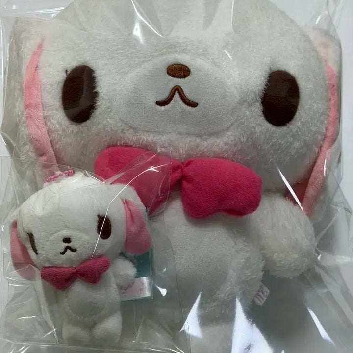 [BUNJANG] SugarBunnies Sanrio Shirousa 30cm Doll &amp; 10cm Keyring Bundle Set / (2종 일괄)슈가바니즈 산리오 시로우사 30cm 10cm 인형 키링
