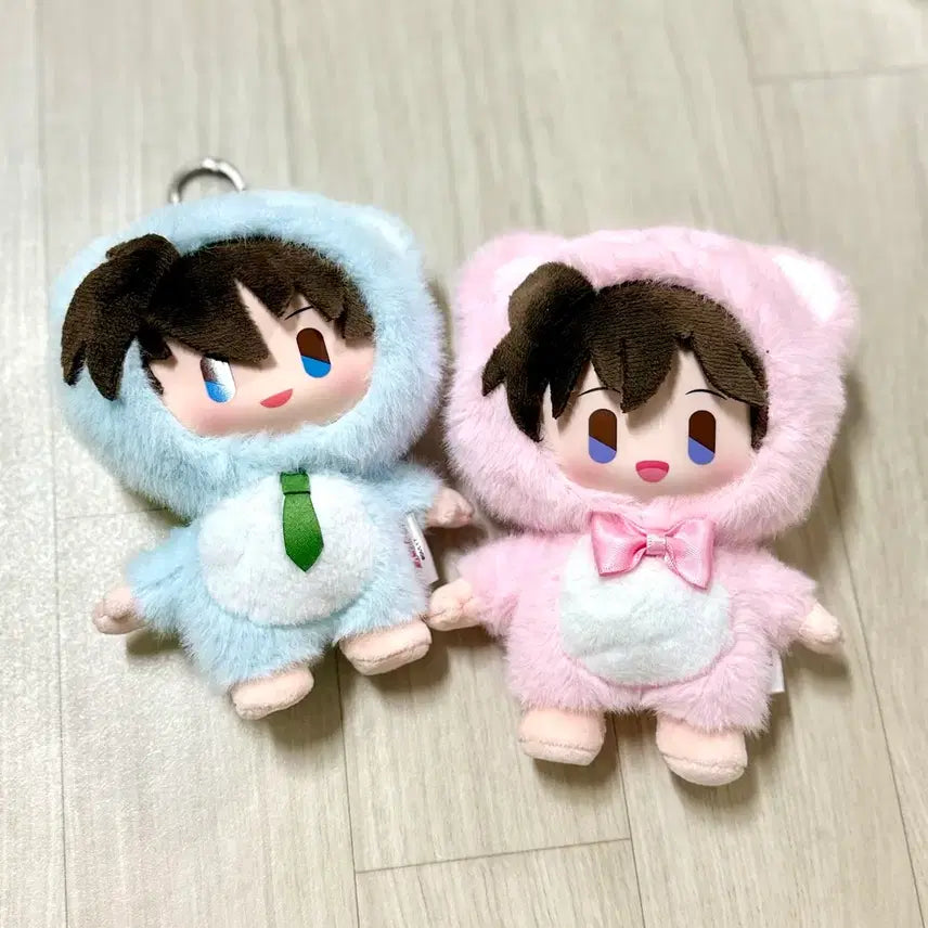 [BUNJANG] Detective Conan Characters Plush Keychain Bundle (Shuichi, Haibara, Ran, Kid) / 슈이치 하이바라 모리 란 괴도 키드 명 탐정 코난 굿즈 시옹 챕터 비닐 페이스 플러시 블드 인형뽑기키링인형(일괄