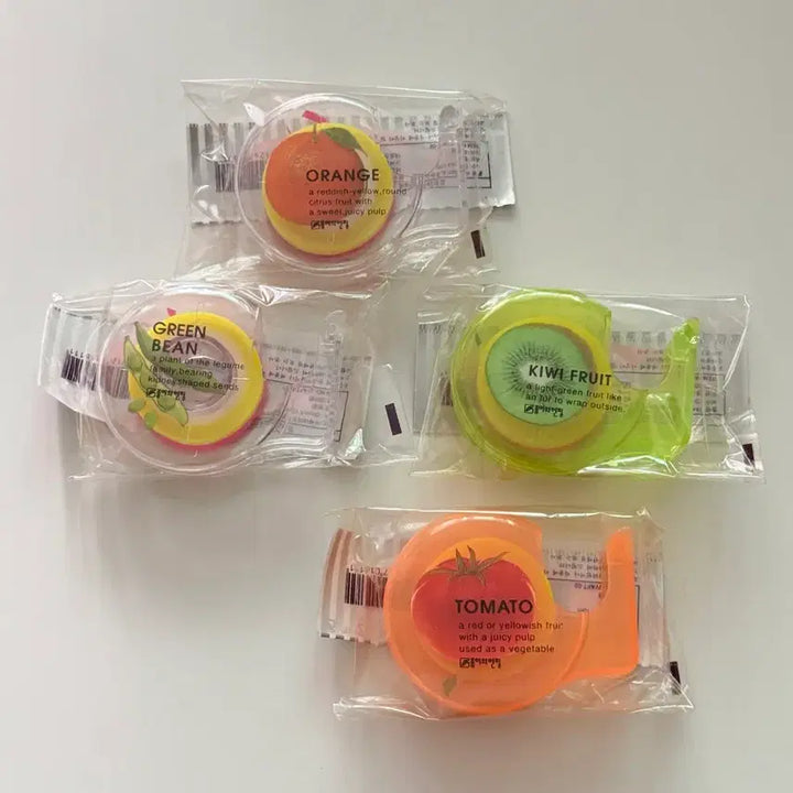 [BUNJANG] Vintage Fruit and Vegetable Tape Dispenser (Set of 4) / [고전문구] 과일채소 테이프 디스펜서 4종