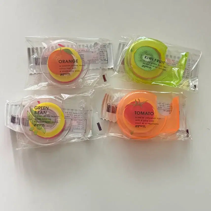 [BUNJANG] Vintage Fruit and Vegetable Tape Dispenser (Set of 4) / [고전문구] 과일채소 테이프 디스펜서 4종