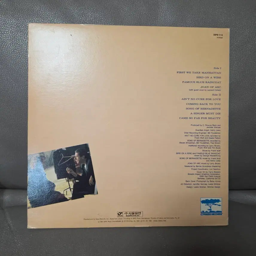 [BUNJANG] Jennifer Warnes Famous Blue Raincoat LP / 제니퍼 워너스 Famous Blue Raincoat LP