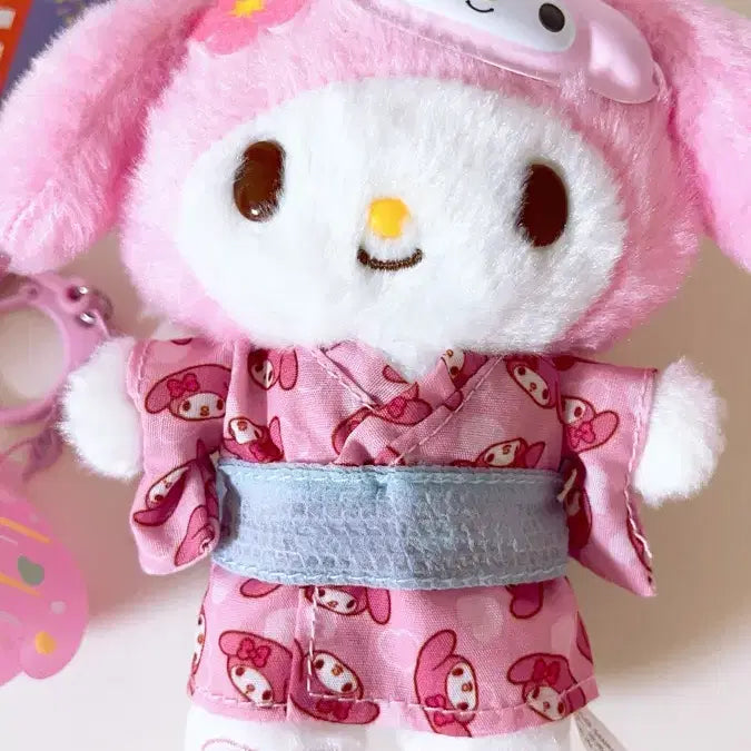 [BUNJANG] My Melody Summer Festival Plush Doll &amp; Keyring Set / 마이멜로디 여름축제 인형 + 키링 일괄