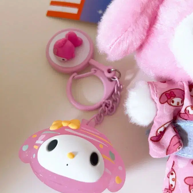 [BUNJANG] My Melody Summer Festival Plush Doll &amp; Keyring Set / 마이멜로디 여름축제 인형 + 키링 일괄