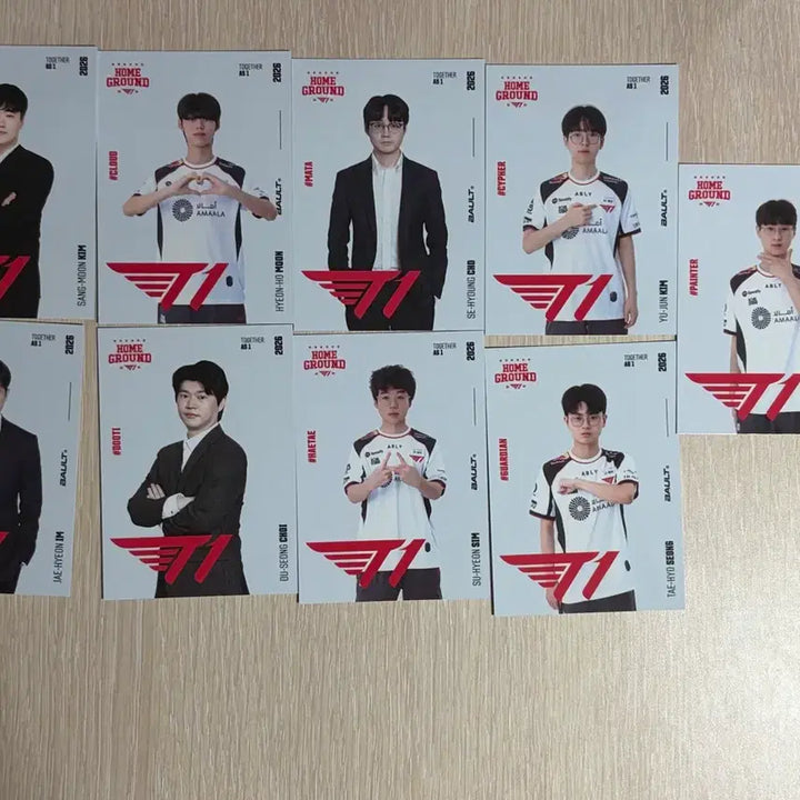 [BUNJANG] T1 Esports T1 Home Jersey Coach Staff Card Bundle Set / Bault 티원 홈그 2군 감코진 카드 25장 일괄