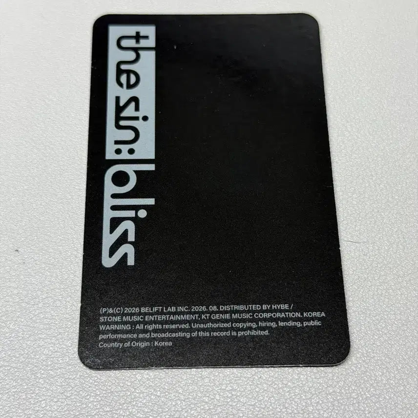 [BUNJANG] ENHYPEN THE SIN : BLISS ID Card Ver. Ni-ki / 엔하이픈 THE SIN : BLISS (ID Card Ver.) 니키