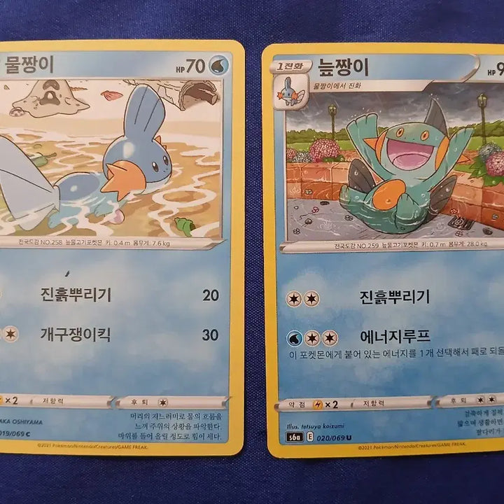 [BUNJANG] Pokemon Cards Wooper Quagsire Bundle Set / 포켓몬 카드 물짱이 늪짱이 2장 일괄