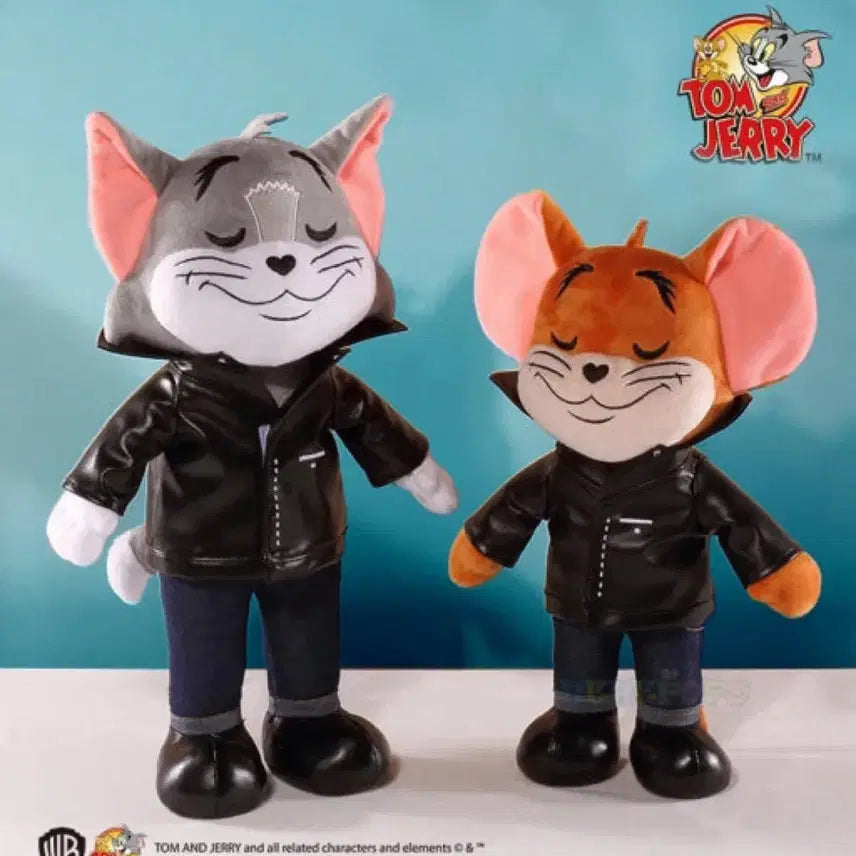 [BUNJANG] Tom and Jerry Large Leather Jacket Doll Set Figure Goods / 톰과 제리 가죽자켓 대형 인형 세트 일괄 피규어굿즈 만화카툰캐릭터 빈티지소품 누이