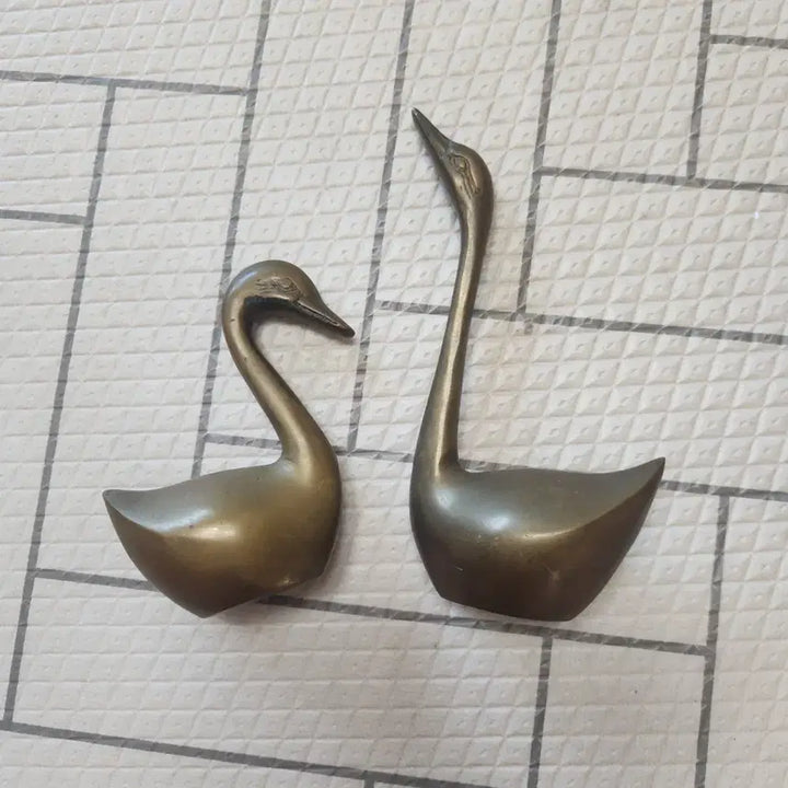[BUNJANG] Brass Swan Ornaments (Pair) / 황동 백조 장식 소품 한쌍