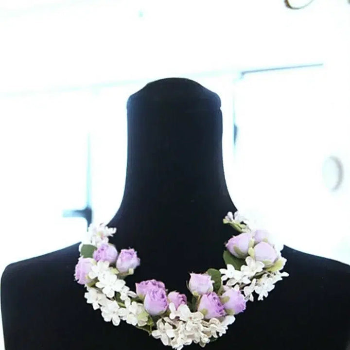 [BUNJANG] Handmade Vintage Lavender Rose and Lilac Flower Tiara / 빈티지 라벤더 로즈와 라일락꽃의 아름다운 플라워 티아라