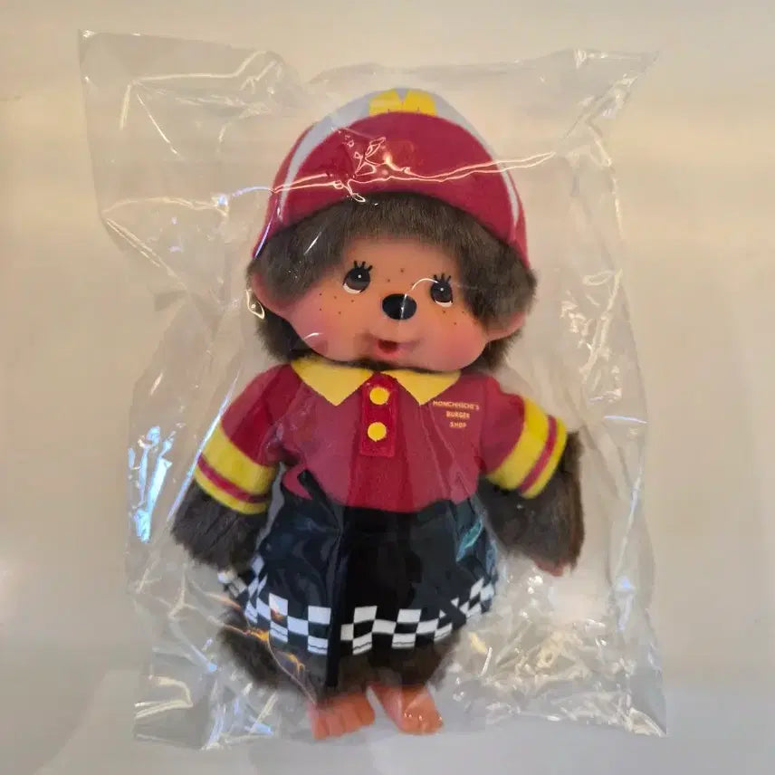 [BUNJANG] Monchhichi Hamburger Employee Doll (Authentic) / 햄버거 직원 몬치치 인형(정품)