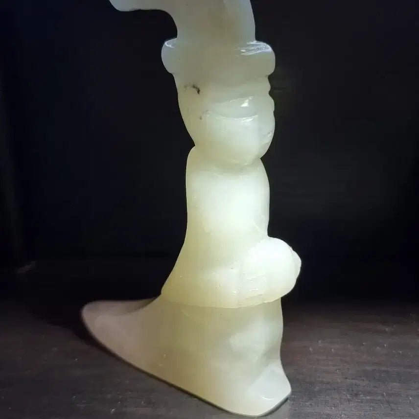 [BUNJANG] Fine White Jade Figurine Sculpture / 상질의 백옥 인물상 조각품 섬유질을 볼 수 있는 좋은 옥
