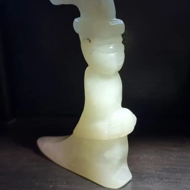 [BUNJANG] Fine White Jade Figurine Sculpture / 상질의 백옥 인물상 조각품 섬유질을 볼 수 있는 좋은 옥