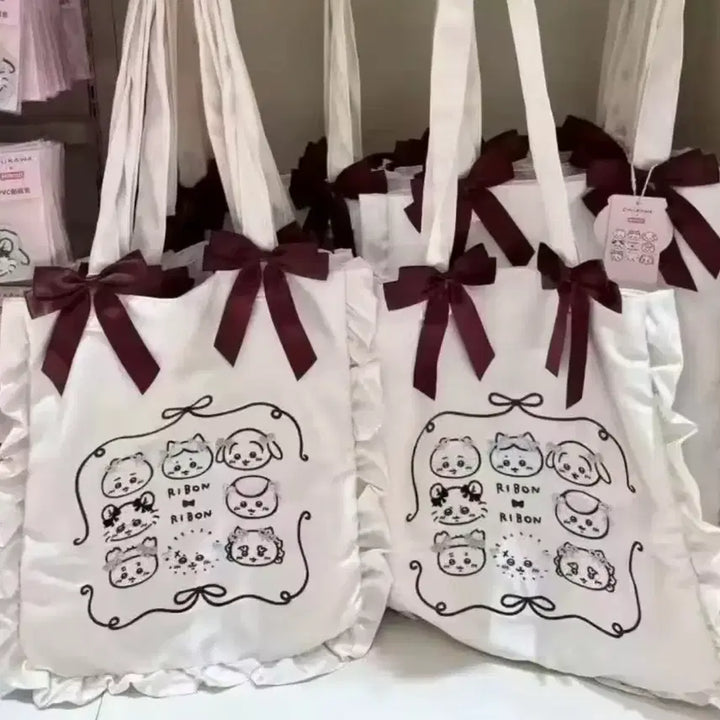 [BUNJANG] Chiikawa Refreshing Hairstyle Series Ribbon Eco Bag / [새상품] 먼작귀 치이카와 상큼 헤어스타일 시리즈 리본 에코백