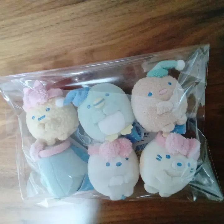 [BUNJANG] Sumikko Gurashi Night Routine Tenori Doll 6-Piece Set (Tokage, Ebi, Fake Penguin, Shirokuma, Neko, Tonkatsu) / 스밋코구라시 나이트루틴 테노리 인형 6종 세트 / 토카게 에비 가짜펭귄 시로쿠마 네코 돈카츠