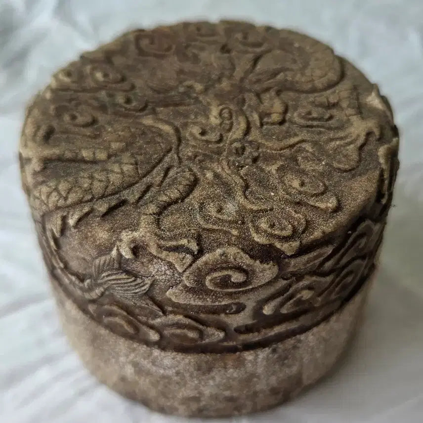 [BUNJANG] Antique Korean Traditional Celadon Carved Dragon Seal / 고풍스런 멋 전통 운룡문 인장 전각소품
